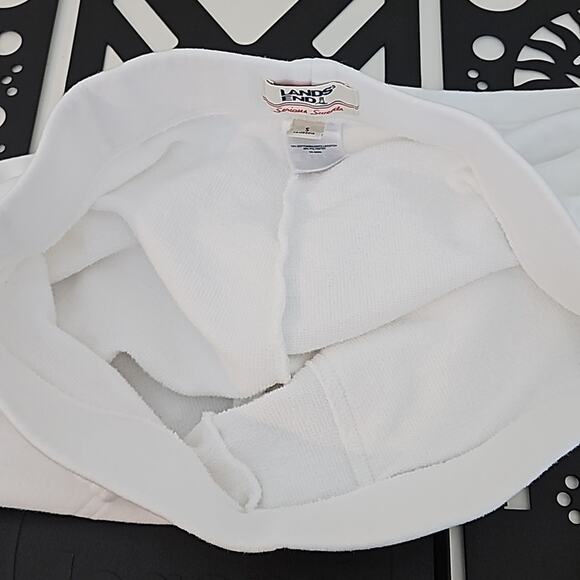 Lands' End Serious Sweats French Terry Knit in White | Women's Small 6-8 - Picture 5 of 13